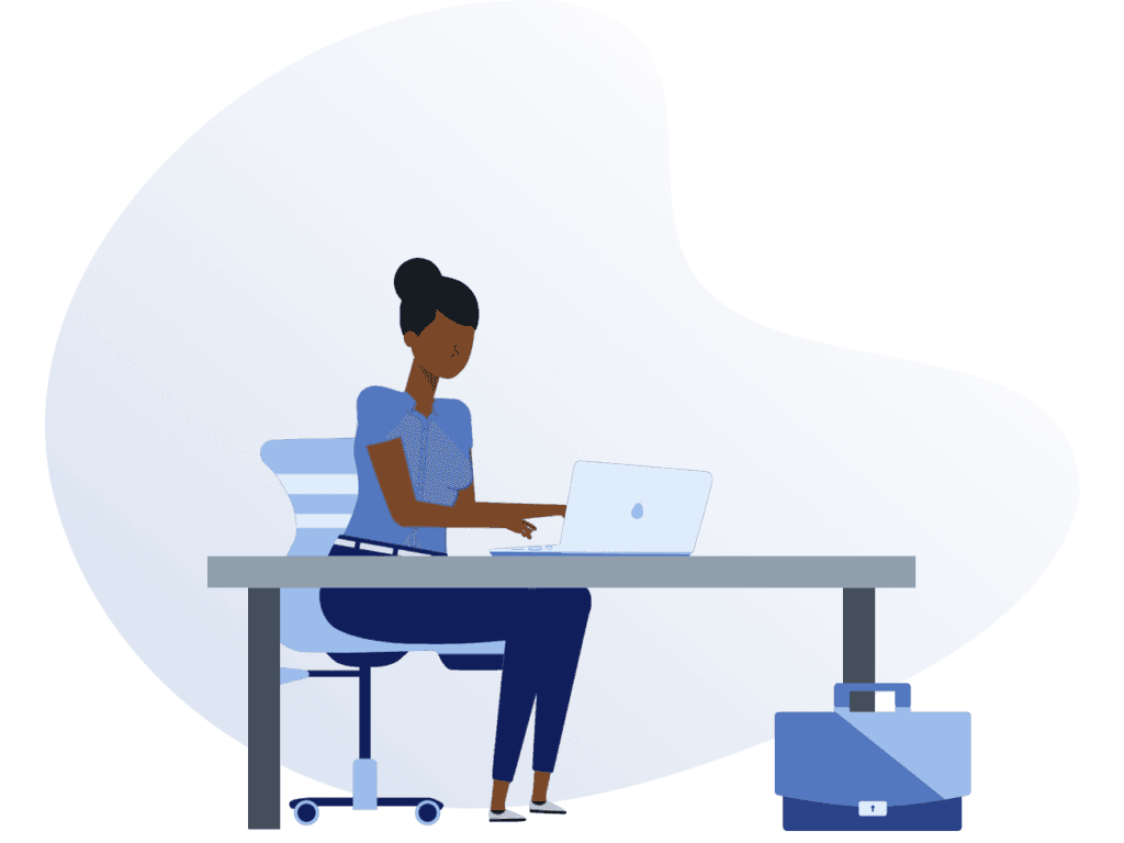 Finance leader working on laptop