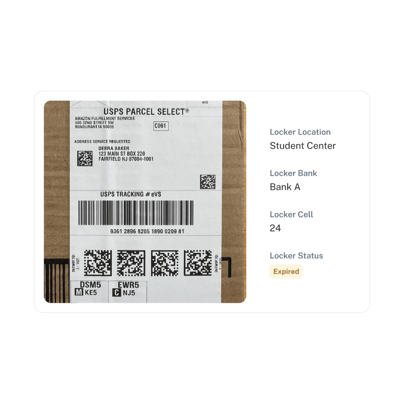 Package with smart locker details