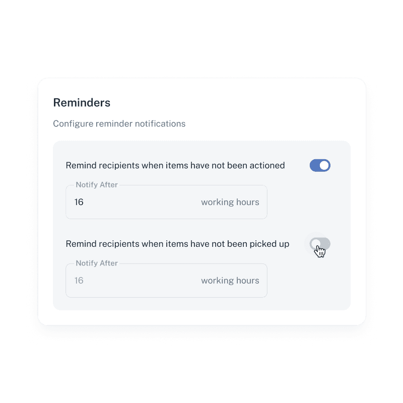 Reminder notification settings