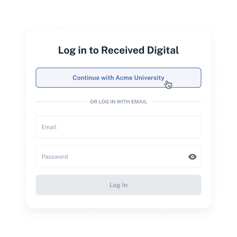 Single sign-on login button