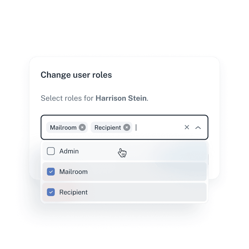 User roles selection dialog